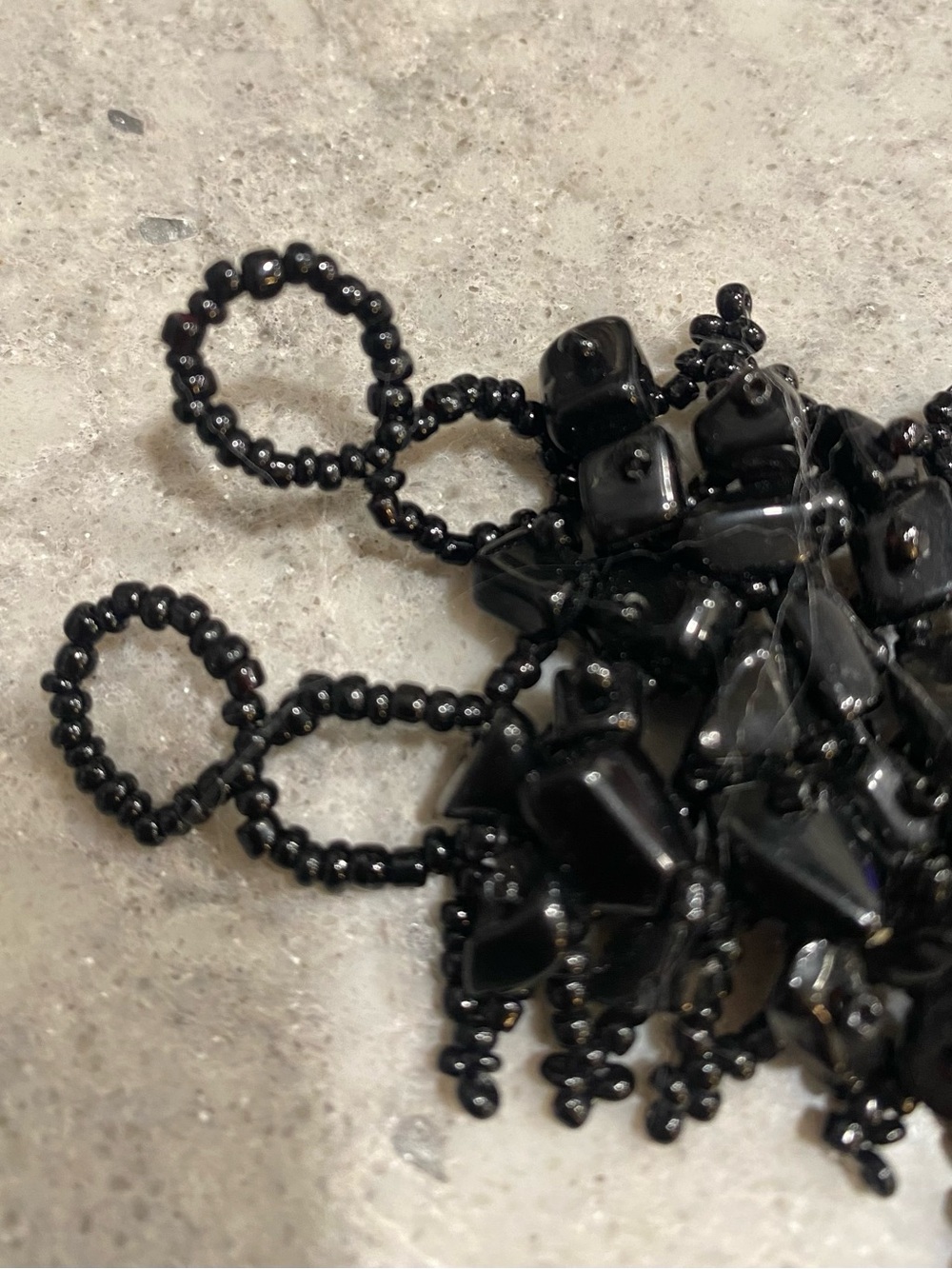 Gorgeous Black Vintage Beaded Adjustable Bracelet - Picture 8 of 11